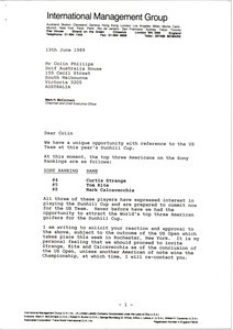 Letter from Mark H. McCormack to Colin Phillips