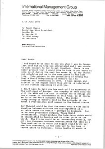 Letter from Mark H. McCormack to Ramon Masip