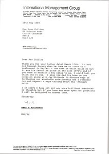 Letter from Mark H. McCormack to Lynn Collins