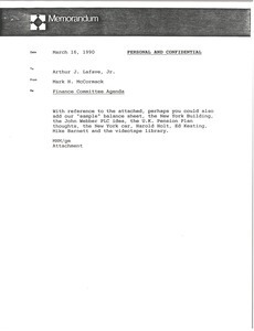 Memorandum from Mark H. McCormack to Arthur J. Lafave