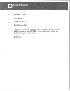 Memorandum from Mark H. McCormack to Sean McManus