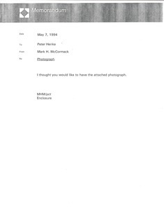 Memorandum from Mark H. McCormack to Peter Henke