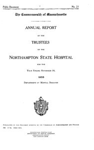 Annual Report of the Trustees of the Northampton State Hospital, for the year ending November 30, 1933. Public Document no. 21