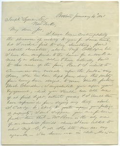 Letter from Robert Bennet Forbes to Joseph Lyman