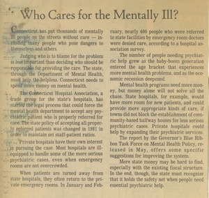 Who cares for the mentally ill?