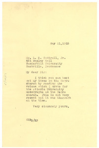 Letter from W. E. B. Du Bois to Leonard S. Cottrell Jr.