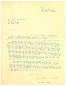 Letter from Swithin S. White to W. E. B. Du Bois