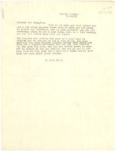 Letter from Ku Klux Klan to S. D. Redmond