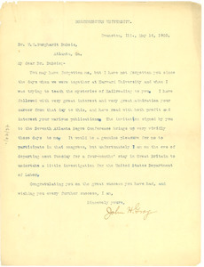 Letter from John H. Gray to W. E. B. Du Bois