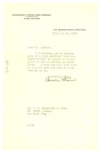 Letter from Doubleday, Doran and Company Publishers to W. E. B. Du Bois