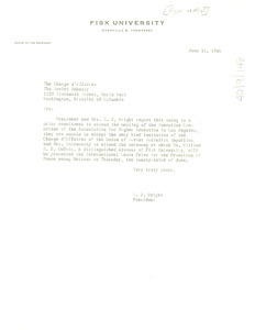Letter from Fisk University to Soviet Embassy