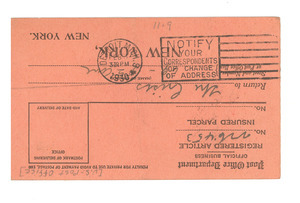 Return receipt from United States Postmaster to Crisis
