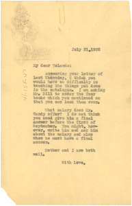 Letter from W. E. B. Du Bois to Yolande Du Bois