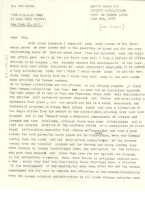 Letter from Johann von Leers to W. E. B. Du Bois