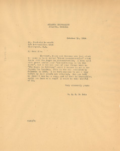 Letter from W. E. B. Du Bois to Baltimore, Md. Board of Education