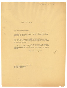 Letter from W. E. B. Du Bois to Rufus E. Clement