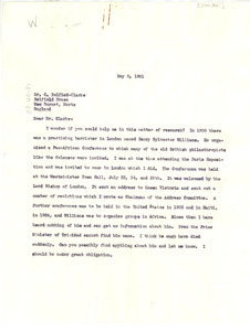 Letter from W. E. B. Du Bois to C. Belfield Clarke