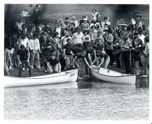 UMass Civil Engineering Department launching concrete canoes