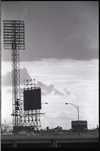 Views of Boston: light towers from Storrow Drive (Fenway Park?)