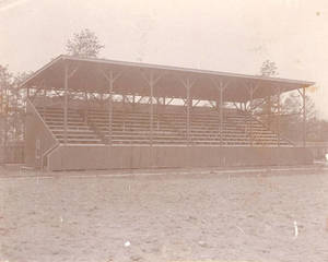 Empty grandstand on Pratt Field