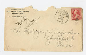 Envelope for letter to Amos Alonzo Stagg from the Amherst College Football Team