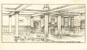 Sketch of Carlisle Foyer in Alumni Hall, ca. 1926