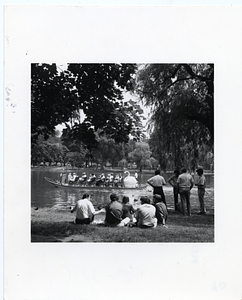 People sitting in Boston Public Garden
