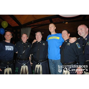 Brian Scalabrine poses with Boston police officers at "Salute For Our Heroes"
