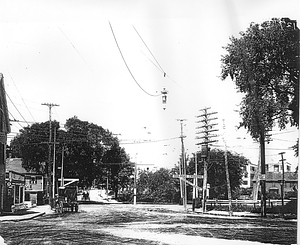 Looking north up Cabot St. Rantoul Street at lower left