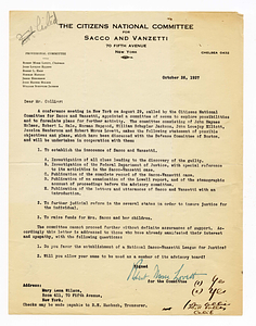 Letter from Robert Morss Lovett to Mr. Collier, October 26, 1927