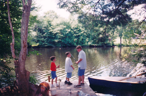 My grandsons fishing at Chandler's Pond