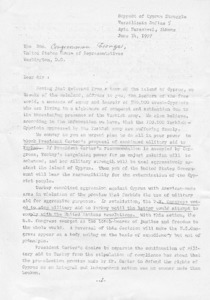 Letter to Senator Paul E. Tsongas from K. Krokodilou