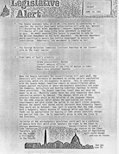 Legislative Alert: Friday, June 19, 1981