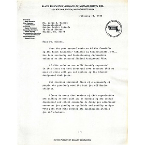 Letter, Dr. Laval S. Wilson, February 10, 1988.