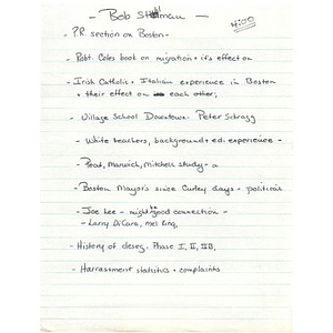 Meeting notes, Robert Stuhlman, June 6, 1976.