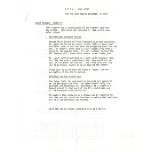 CWEC news notes for week ending December 17, 1976.
