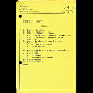 Meeting materials for October 22, 1980.