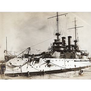 Battleship docked at the Charlestown Navy Yard