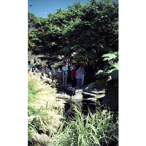 Chinese Progressive Association members visiting a botanical garden on a trip to Vancouver