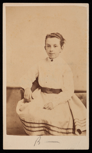 Studio portrait of Gertrude Burlingame, Boston, Mass, undated