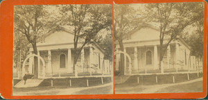Stereo view of an unidentified Unitarian church on Canal Street, Nashua, N.H., undated