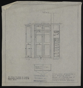 Full Size Details of Wardrobe in Own Bath, House of J.S. Ames Esq. at 3 Commonwealth Ave., Boston, Mass., undated