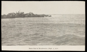 The outer end of the breakwater