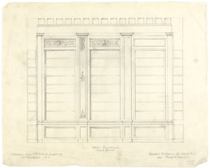 Library elevation, west, 3/4 inch scale, residence of E. H. G. Slater, "Hopedene", Newport, R.I., (1898) 1902-3.