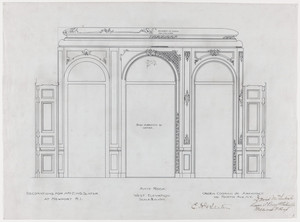Anteroom elevation, west, 3/4 inch scale, residence of E. H. G. Slater, "Hopedene", Newport, R.I., (1898) 1902-3.