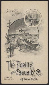 Brochure for The Fidelity and Casualty Company of New York, 214 & 216 Broadway, New York, New York, 1889
