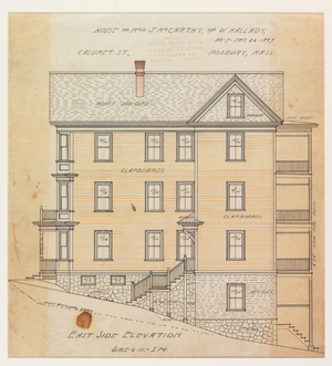 Set of architectural drawings of the John McCarthy and William Kallady Houses, Roxbury, Boston, Mass., Jan. 26, 1897