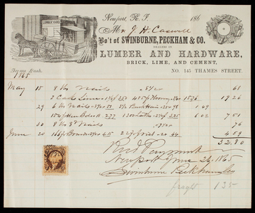 Swineburn, Peckham & Co. to John H. Caswell, June 26, 1865