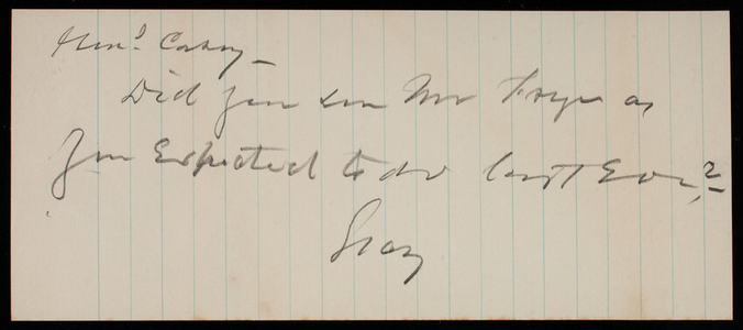 [Redfield Proctor] to Thomas Lincoln Casey, February 7, 1890