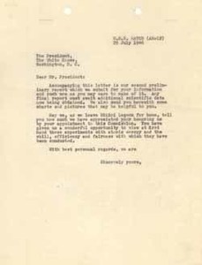 Letter and report from Carl A. Hatch to Harry S. Truman (copy), 29 July 1946